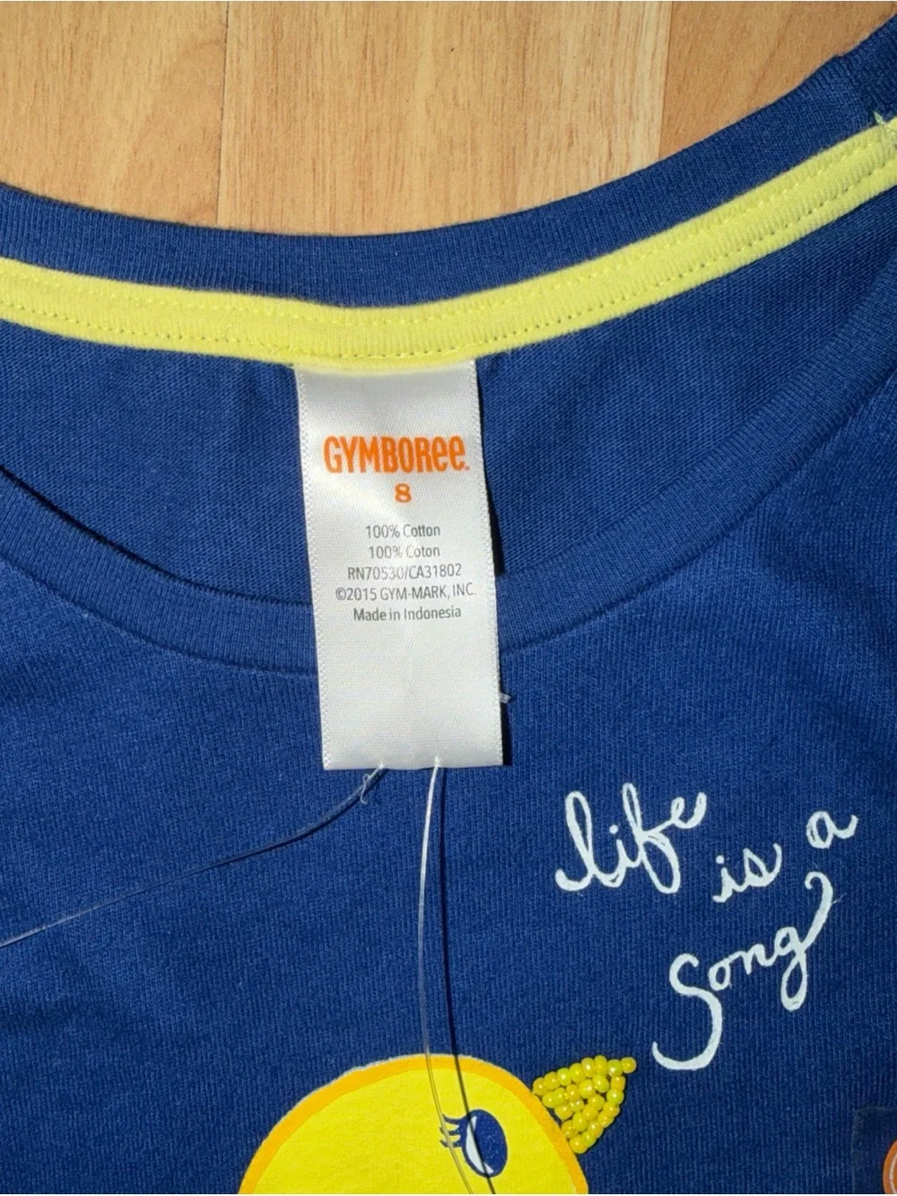 GYMBOREE Girls' Blue Long-Sleeve Bird Applique Top Size 8